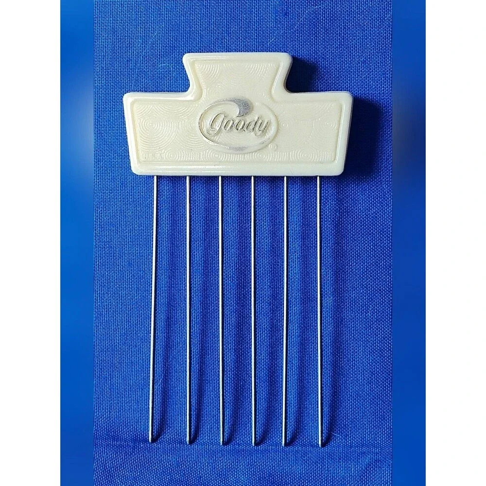 Vintage 70s 80s Goody Hair Pick Stainless Steel Tease Lift Comb Travel/Purse Sz